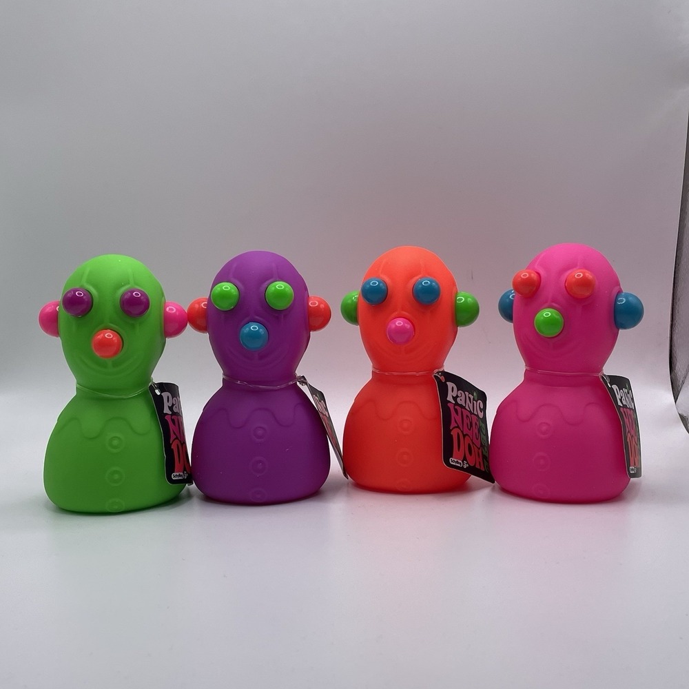 Schylling NeeDoh Panic Pete (Lot Of 4) Sensory Squeeze Toy Popping Eyes Ear Nose
